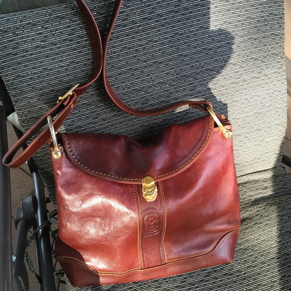 MARINO ORLANDI  Brown Leather Shoulder Bag